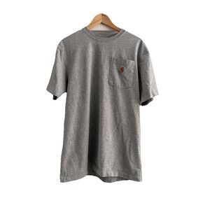 Carhartt T Shirt Men M Gray Logo Original Fit Crew Neck Short Sleeve